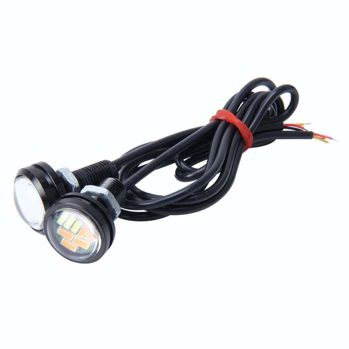 2 PCS 2W (White + Yellow Light) Car Auto Eagle Eyes Fog Light Turn Light with 12 SMD-4014 LED Lam...