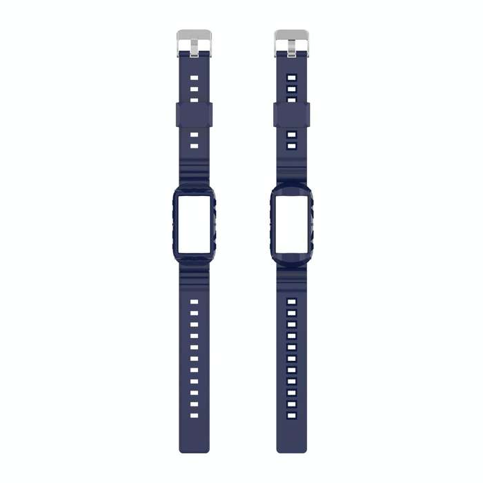 For Fitbit Charge 4 SE Silicone One Body Armor Watch Band(Navy Blue)