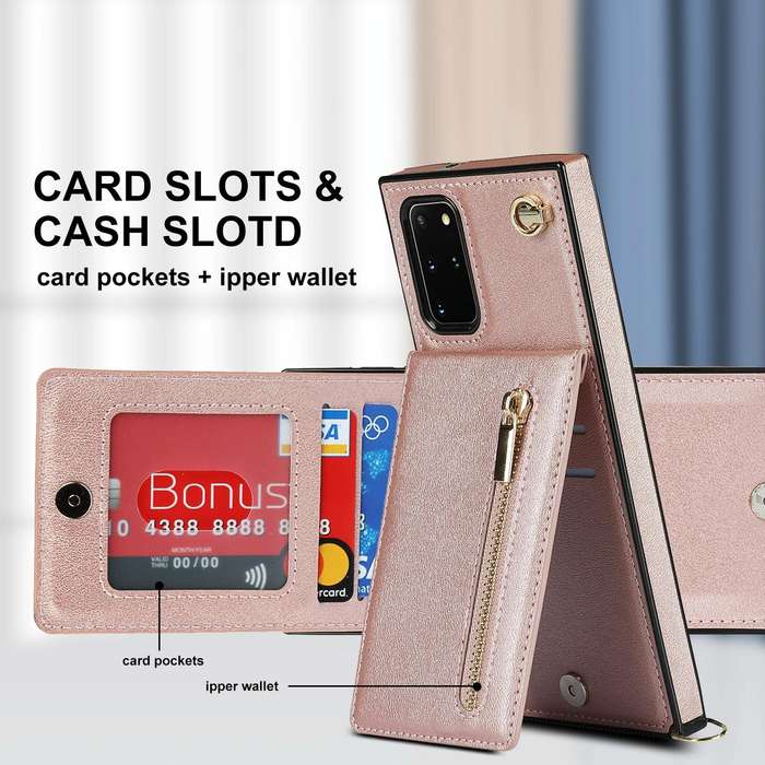 For Samsung Galaxy S20 Cross-body Zipper Square TPU+PU Back Cover Case with Holder & Card Slots &...