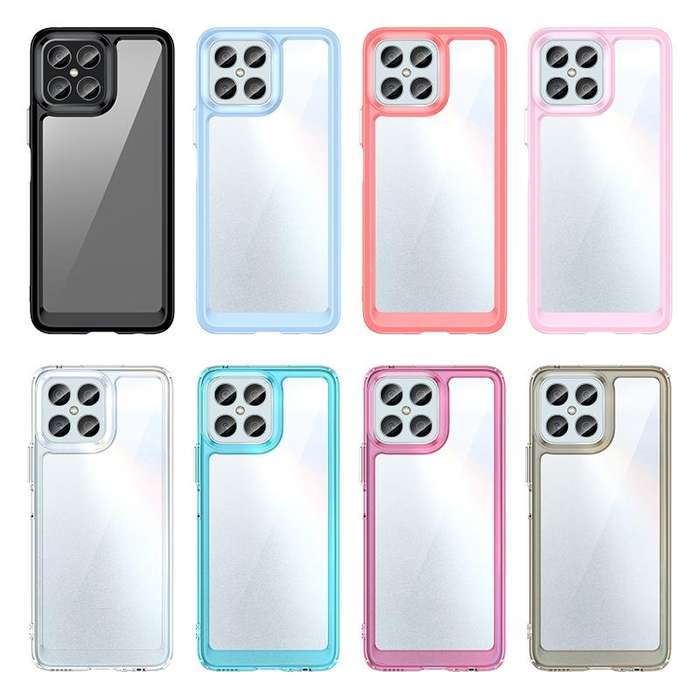 For Honor X8 Colorful Series Acrylic + TPU Phone Case(Black)