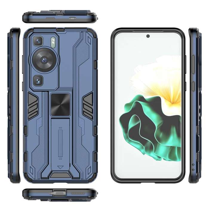 For Huawei P60 / P60 Pro Supersonic Holder PC Soft TPU Phone Case(Blue)