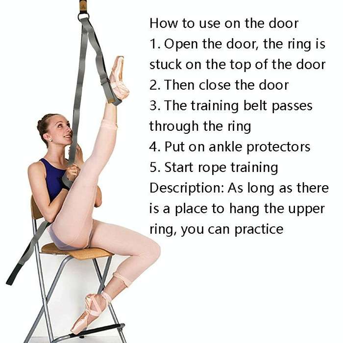 Taekwondo Ballet Dance Yoga Supplies Horizontal Open Rigid Strips Stretching Fork Training Belt(B...
