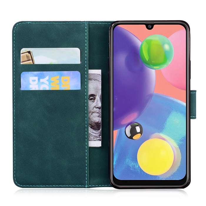 For Samsung Galaxy A70 / A70s Skin Feel Pure Color Flip Leather Phone Case(Green)