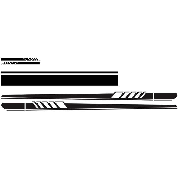 5 in 1 Car Styling Stripe Hood PVC Sticker Auto Decorative Sticker (Black)