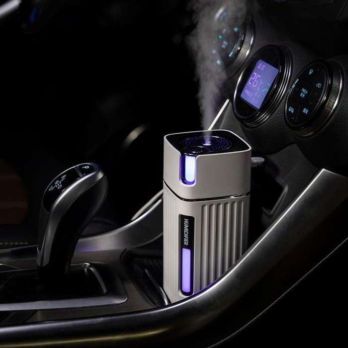 Humidifier USB Office Home Car Mute Portable Colorful Air Purifier(White)