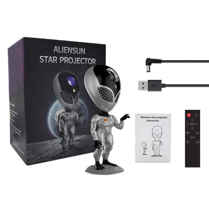 YHD001 Alien Star Projection Light Atmosphere Night Light(Silver Black)