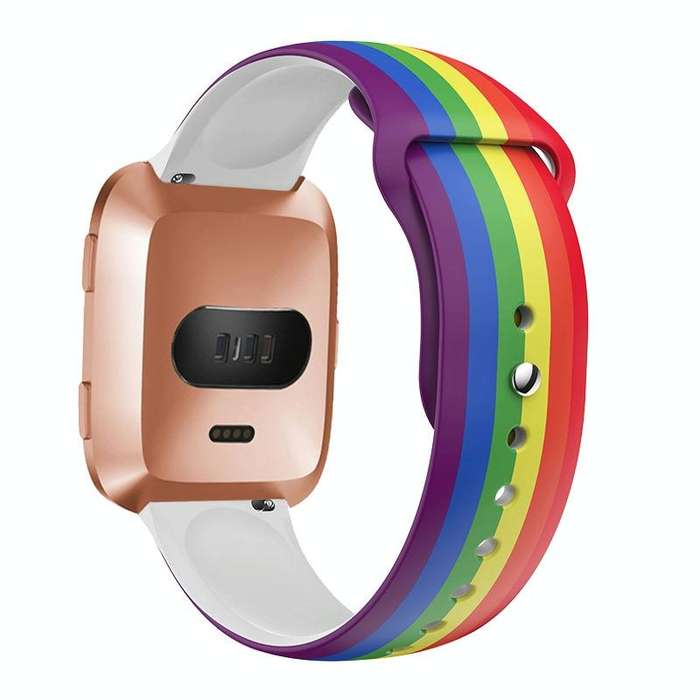 For Fitbit Versa 2 / Lite 22mm Reverse Buckle Printed Silicone Watch Band(Colorful Jellyfish)