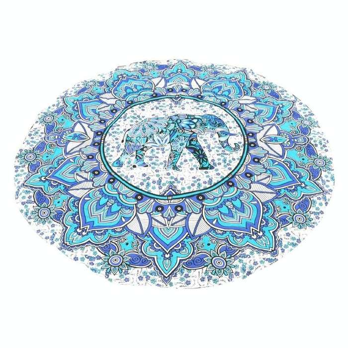 Printed Elephant Pattern Round Summer Bath Towel Sand Beach Towel Shawl Scarf, Size: 150 x 150cm
