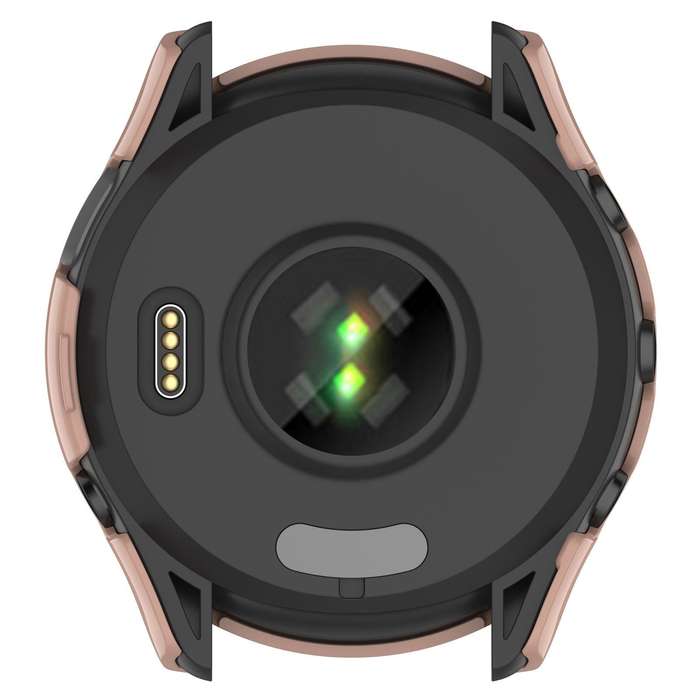 For Garmin Forerunner 265 PC + Tempered Glass Film Integrated Watch Protective Case(Sakura Pink)