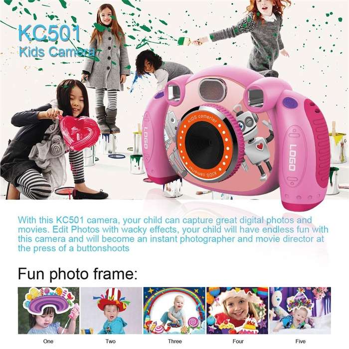 KC501 3 Million Pixels 2.0 inch HD Screen Digital Children Camera (Pink)