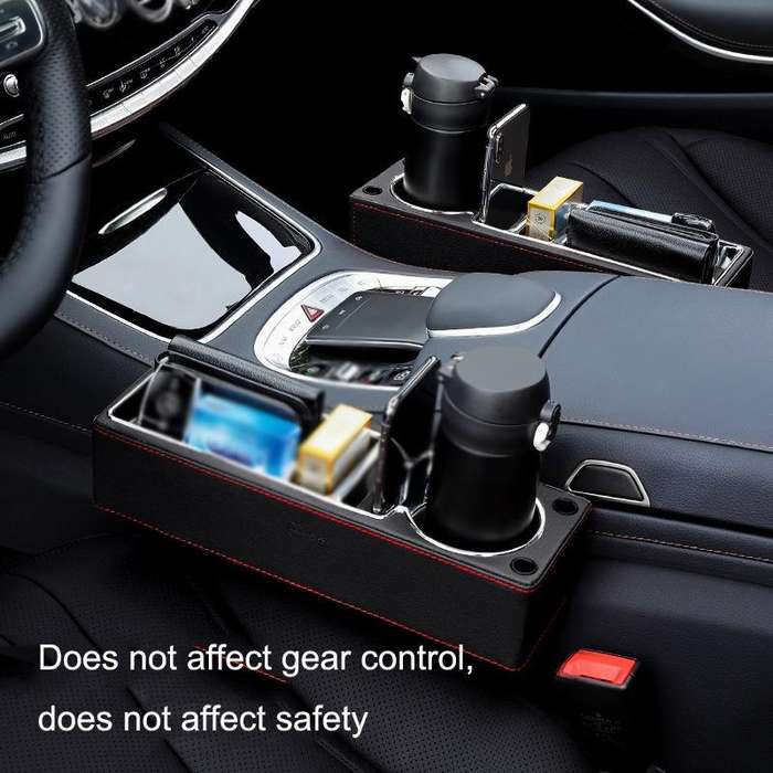 SUSISUN SNH010 Car Seat Gap Storage Box, Style:Positive Drive USB Charging(Black)