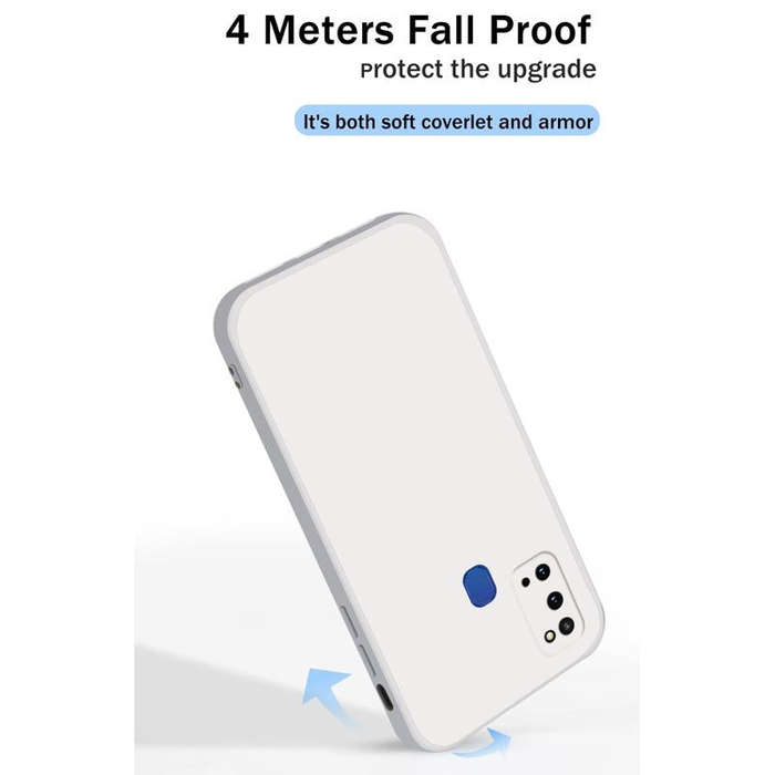 For Samsung Galaxy A21s Solid Color Imitation Liquid Silicone Straight Edge Dropproof Full Covera...