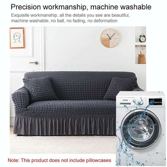 Living Room Stretch Full Coverage Skirt Style Sofa Cover, Size: Double M 145-185cm(One-color Must...