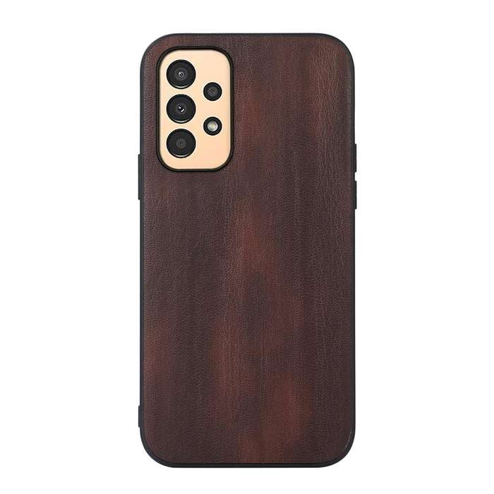 For Samsung Galaxy A13 4G Yellow Cow Texture PU Phone Case(Coffee)