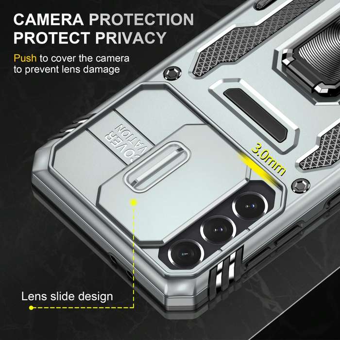 For Samsung Galaxy S21 5G Armor PC + TPU Camera Shield Phone Case(Grey)