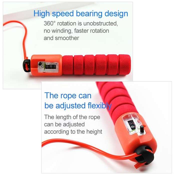 Jump Ropes with Counter Sports Fitness Adjustable Fast Speed Counting Jump Skip Rope Skipping Wir...