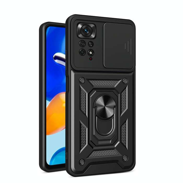 For Xiaomi Redmi Note 11 Pro (Global) Sliding Camera Cover TPU+PC Phone Case(Black)