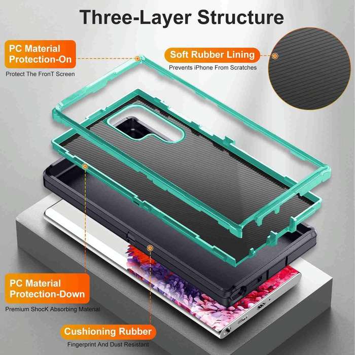 For Samsung Galaxy S23 Ultra 5G Life Waterproof Rugged Phone Case(Dark Blue + Light Blue)