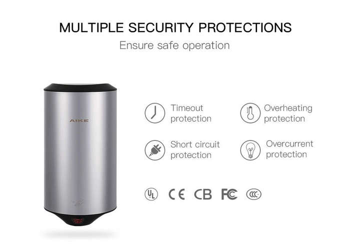 304 Stainless Steel Automatic SensorJet Hand Dryer High Speed Airflow for Home Hotel Airport Hand...