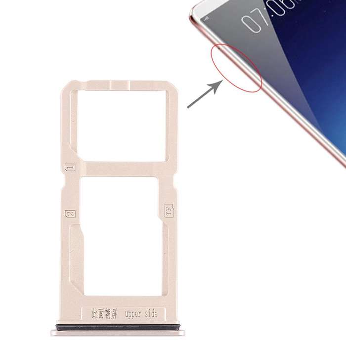 For Vivo X20 Plus SIM Card Tray + SIM Card Tray / Micro SD Card Tray (Gold)