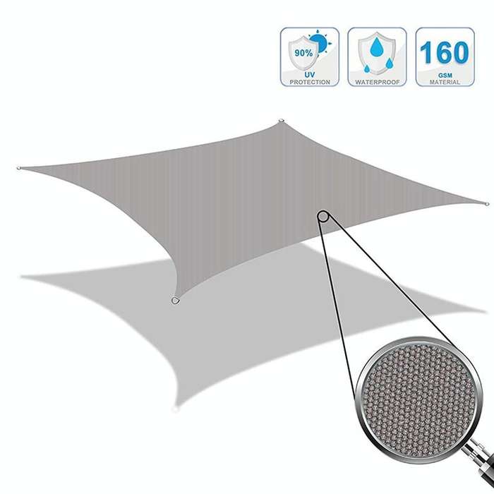Triangle Outdoor Garden Sunshade Sail Waterproof Anti-UV Canopy, Size: 2.4m x 2.4m x 2.4m(Lake Blue)