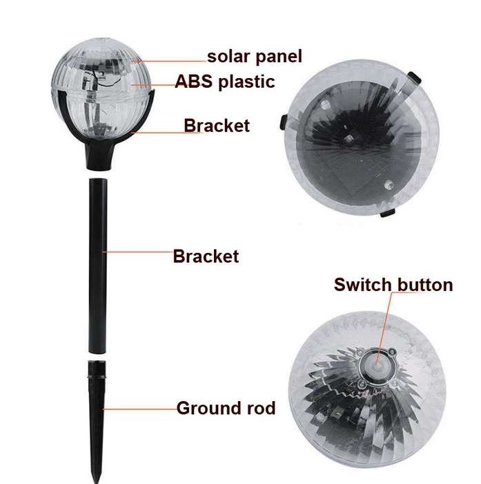 Solar Magic Ball Lawn Light LED Garden Light Colorful Light Control Light