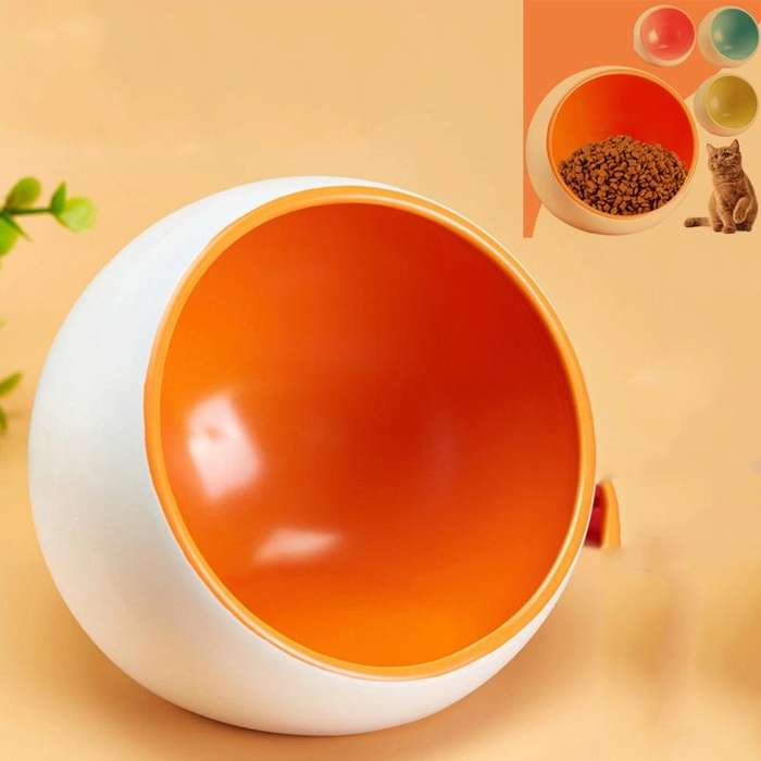 Ceramic Capsule Cat Bowl Water Bowl Pet Supplies, Size:S(Orange)