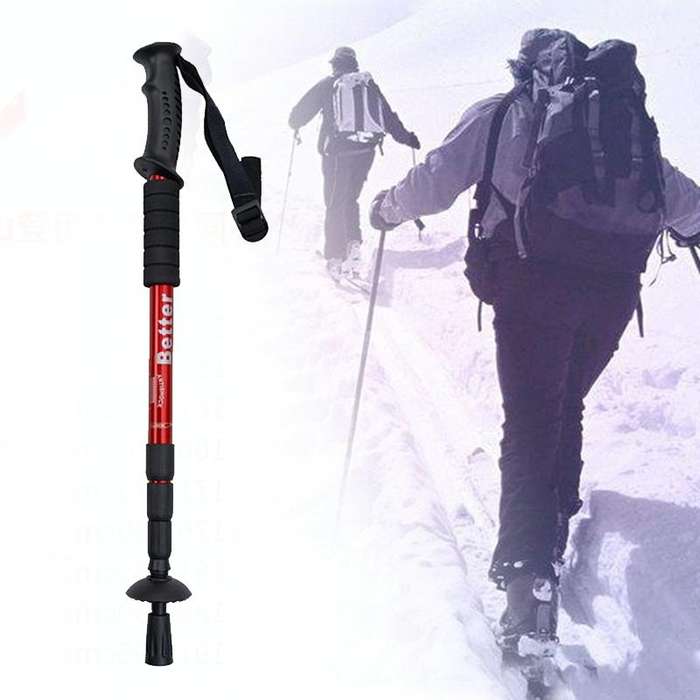 Folding Adjustable Crutch / Walking Stick with Compass, Height: 0.5-1.1m (Random Color Delivery)