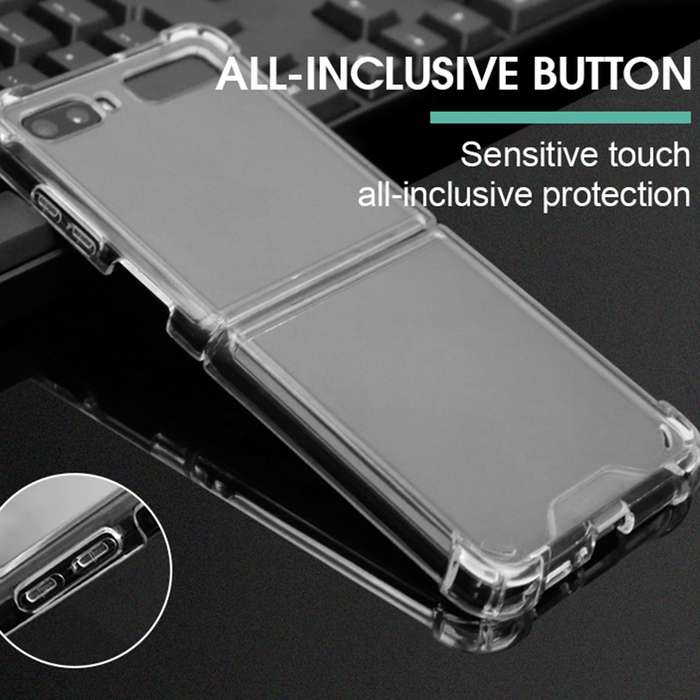 For Samsung Galaxy Z Flip / Galaxy Z Flip 5G Four-corner Airbag Shockproof Phone Case(Transparent)