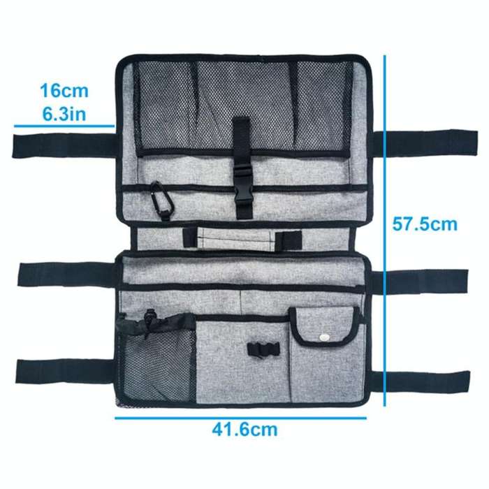 Wheelchair Walking Aid Adjustable Multifunctional Storage Bag(Gray)
