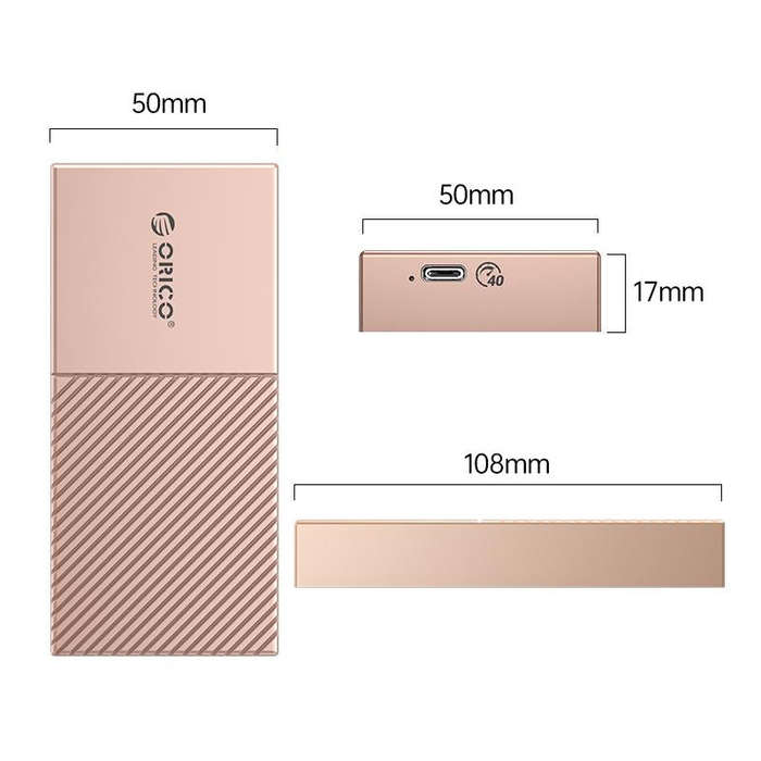 ORICO 40Gbps USB4.0 Type-C M.2 NVMe SSD Enclosure(Gold)