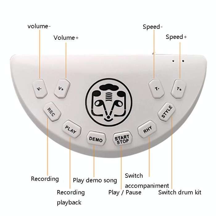 Children Hand Roll Electronic Drum DTX Game Portable Drum(G621 White)