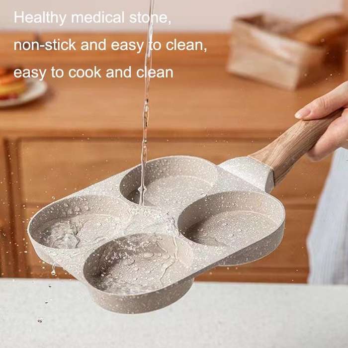 Four Hole Maifan Stone Non-stick Pan Egg Burger Frying Pan Universal Induction Cooker