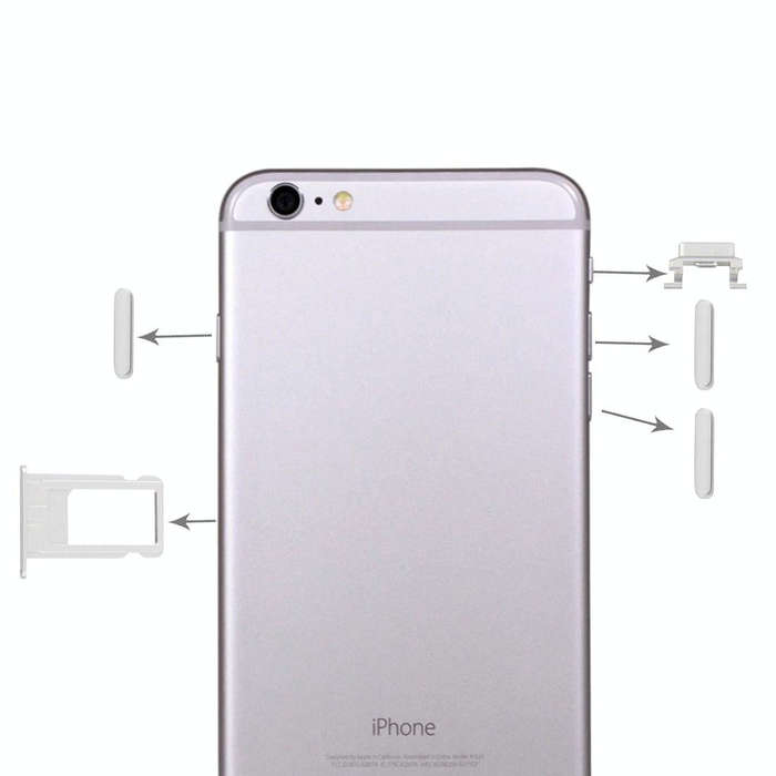 4 in 1 for iPhone 6 Plus (Card Tray + Volume Control Key + Power Button + Mute Switch Vibrator Ke...