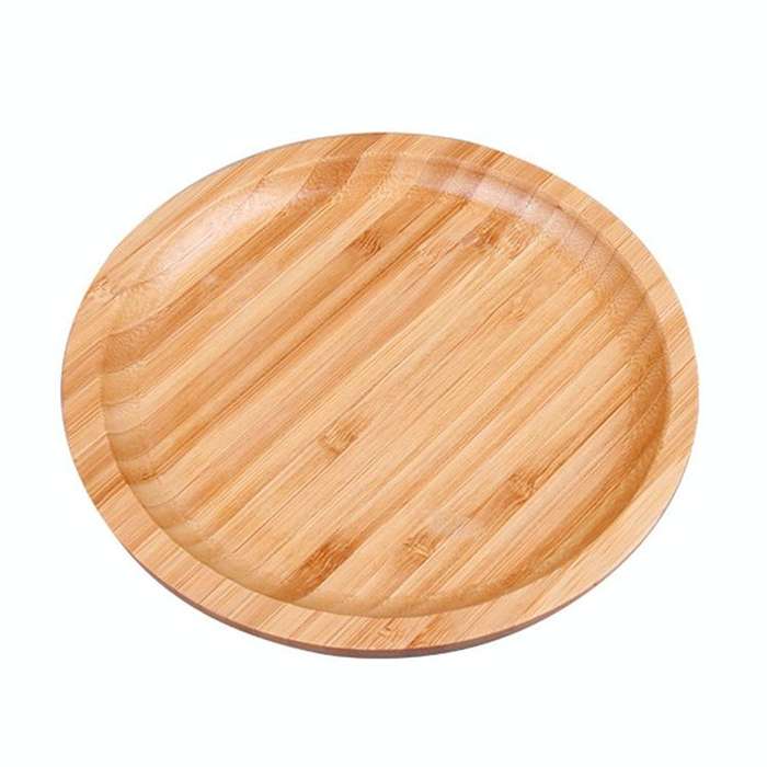 Household Creative Simple Round Bamboo Tea Tray Mini Tea Table, Diameter: 20cm