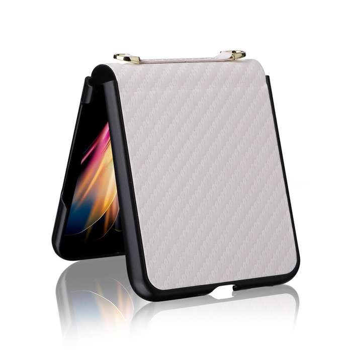 For Huawei P50 Pocket Carbon Fiber Texture PU + TPU Phone Case(Wine)