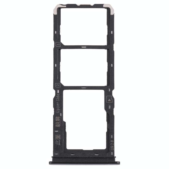 For vivo Y11s V2028 SIM Card Tray + SIM Card Tray + Micro SD Card Tray (Black)