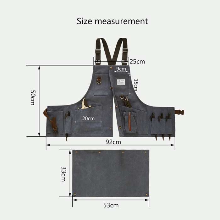 Canvas Electric Craftsmen Multi Pocket Tool Apron(Khaki)