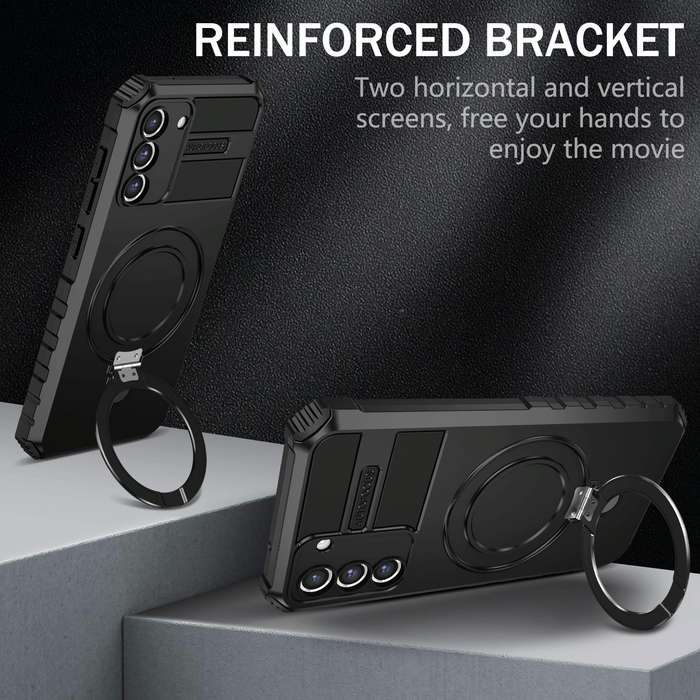 For Samsung Galaxy S21 FE 5G MagSafe Magnetic Holder Phone Case(Black)