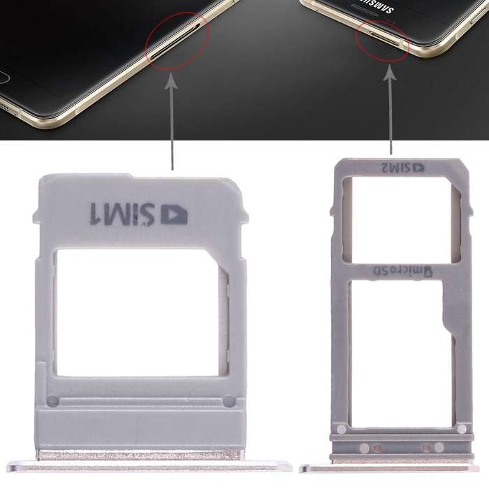 For Galaxy A520 / A720 2 SIM Card Tray + Micro SD Card Tray (Gold)
