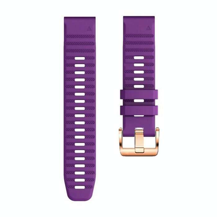 For Garmin Fenix 7S / 6S Pro / 5S Plus 20mm Rose Gold Buckle Quick Release Silicone Watch Band(Pu...