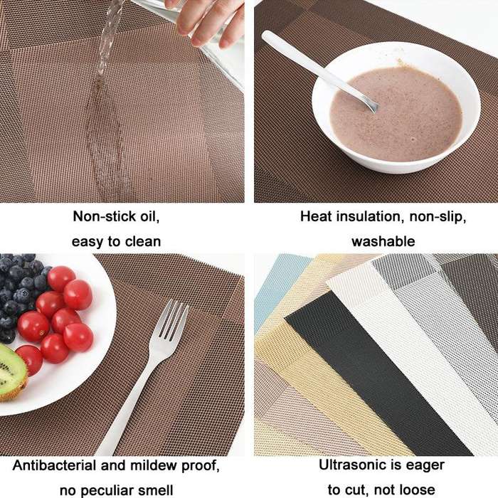 PVC Heat-insulating Non-slip Table Mat(Black)
