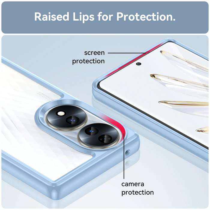 For Honor 70 5G Colorful Series Acrylic + TPU Phone Case(Blue)