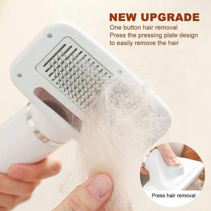 Pet Electric Comb Cat And Dog Brushing Cleaning Hair Dryer, Specification: UK Plug(3 Generation 8...