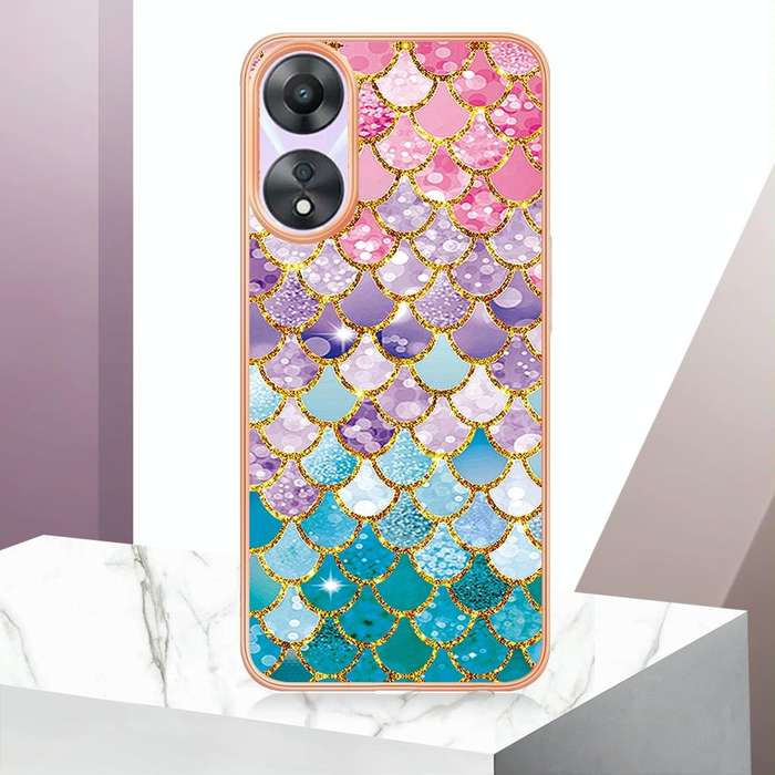 For OPPO A78/A58 Electroplating IMD TPU Phone Case(Colorful Scales)