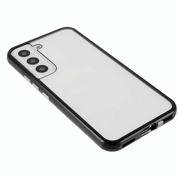 For Samsung Galaxy S21 5G Anti-peeping Magnetic Double-sided Tempered Glass Phone Case(Silver)