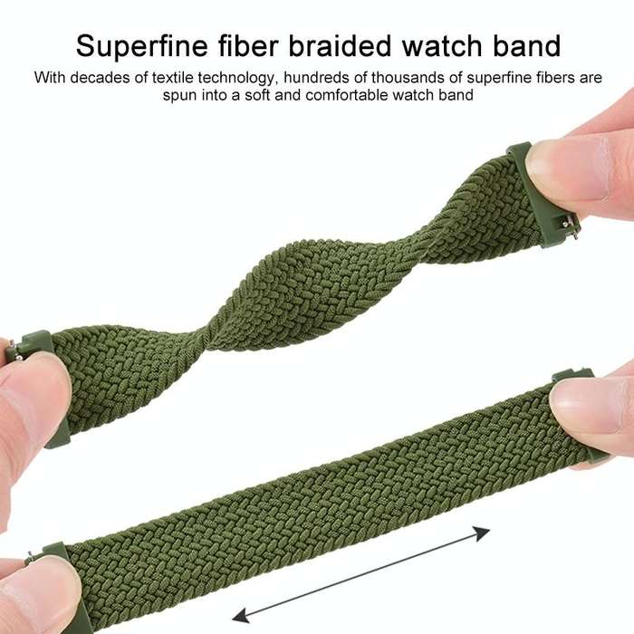 For Garmin Vivoactive 3 Adjustable Nylon Braided Elasticity Watch Band, Size:145mm(Black)