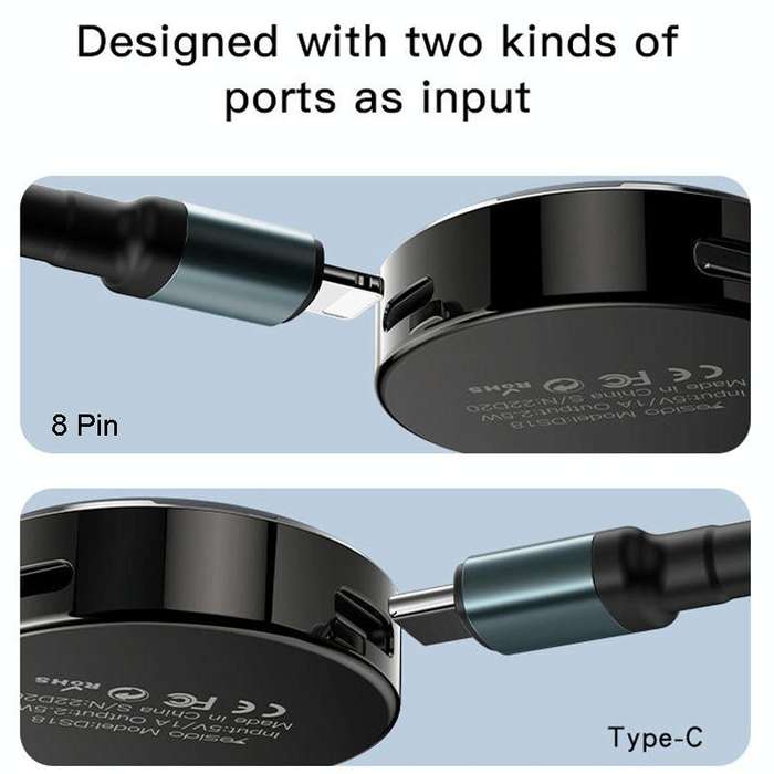 Yesido DS19 For Samsung Smart Watch Portable Charger Dual Input Port Magnetic Wireless Charger(Bl...