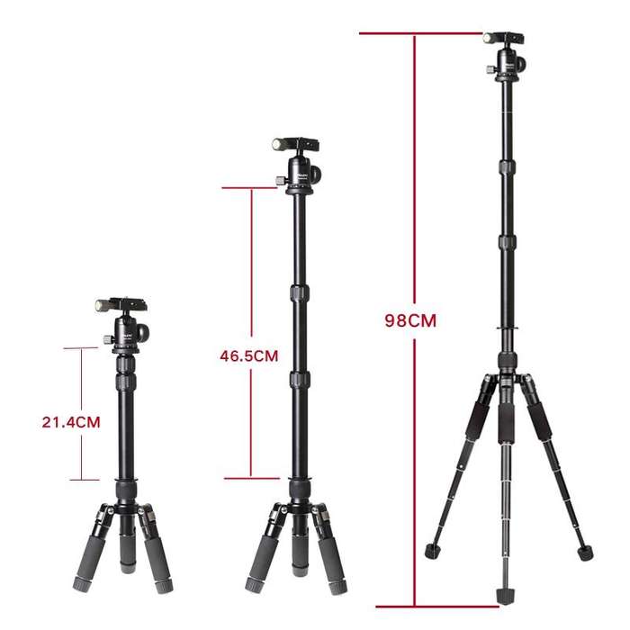 Xiletu FM5S-MINI 5-Section Folding Legs Mini Desktop Tripod Mount(Titanium)