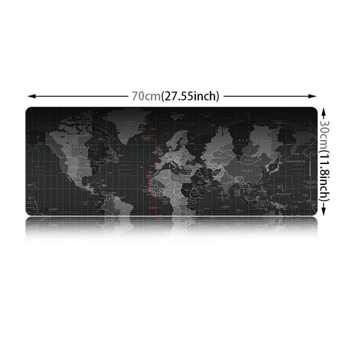 Extended Large Anti-Slip World Map Pattern Soft Rubber Smooth Cloth Surface Game Mouse Pad Keyboa...